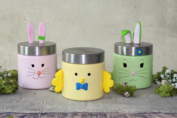 Bunte Gl&auml;ser zu Ostern basteln
