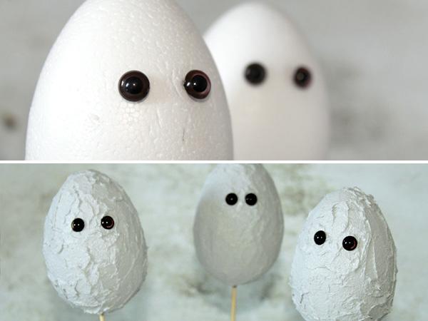 K&uuml;ken in concrete look aus Styroporeiern zu Ostern