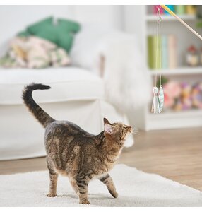 Spielangel für Katzen basteln