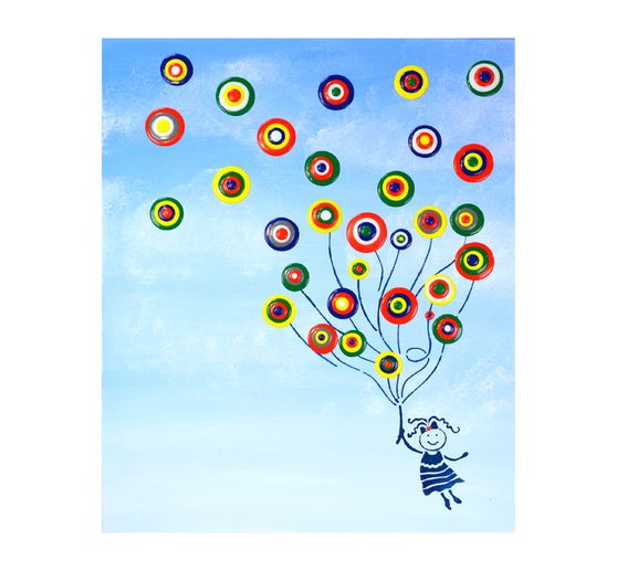 Stencil Blob Paint "Balloon Girl"