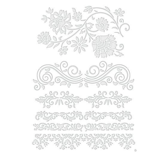 Stencil "Baroque borders", A4
