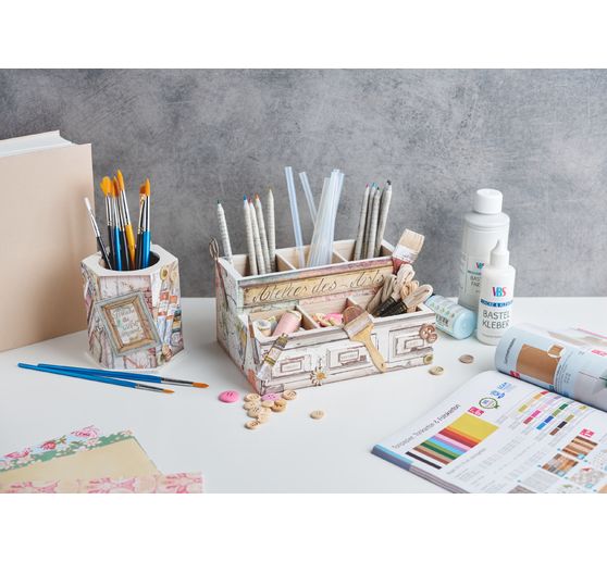 VBS Wooden pencil box, hexagonal