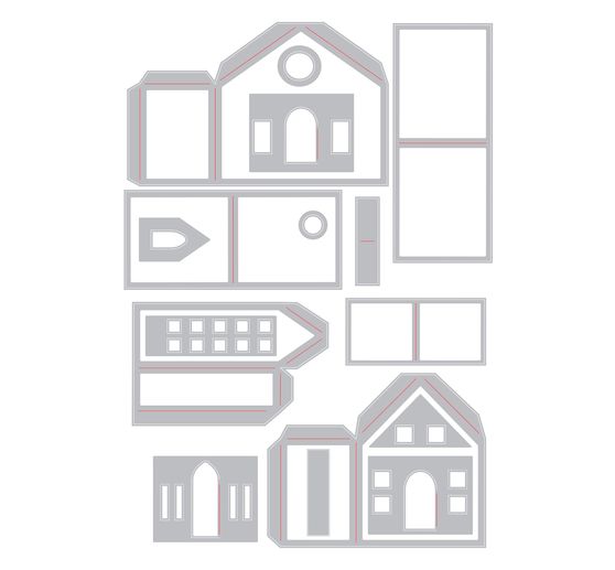 Fustella Sizzix Thinlits "Paper Village"