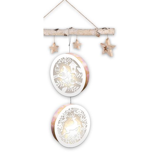 Scatole luminose "Uccelli e renne", set di 2