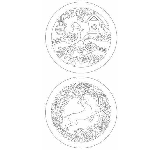 Scatole luminose "Uccelli e renne", set di 2