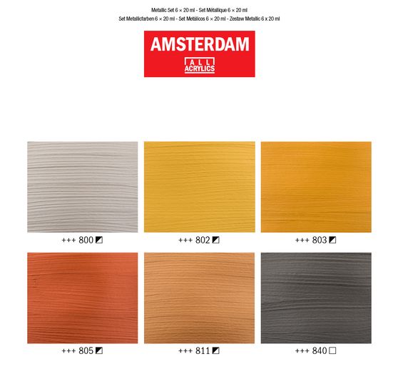 Talens AMSTERDAM Acrylic paint set "Metallic"