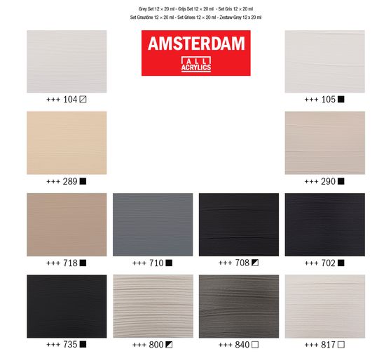 Talens AMSTERDAM Acrylic paint set "Grey"