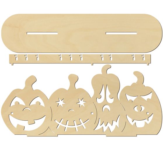 Zucche di legno, illuminabili