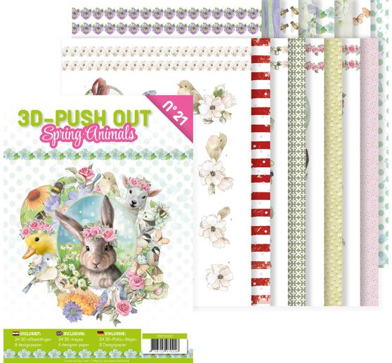 Libro di fogli fustellati in 3D "Animali primaverili"