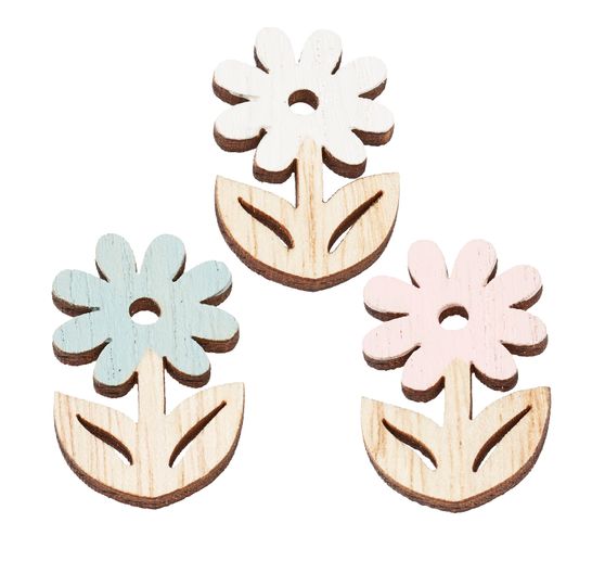 Scatter decoration flower "Blanche", with adhesive dot, 6 pieces, 3,5 cm