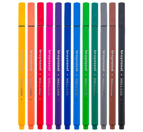 Set di pennarelli a punta fine, 12 colori