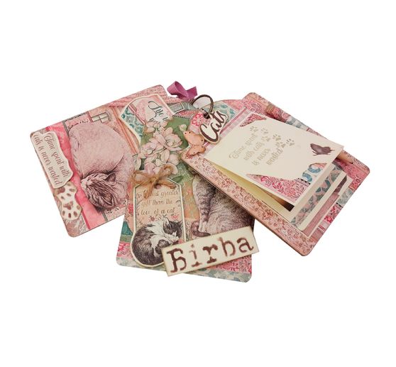 Scrapbook block "Cat and Orchid", 10 sheets, 30,5x30,5cm