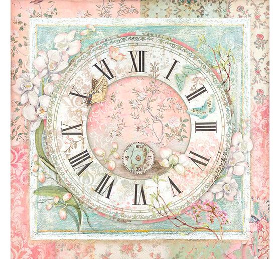 Scrapbook block "Cat and Orchid", 10 sheets, 30,5x30,5cm