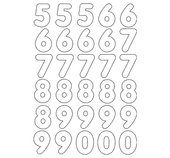 Blank magnet numbers, 90 pieces