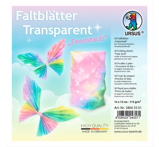 Foglietti di carta trasparente "Polvere di fata".