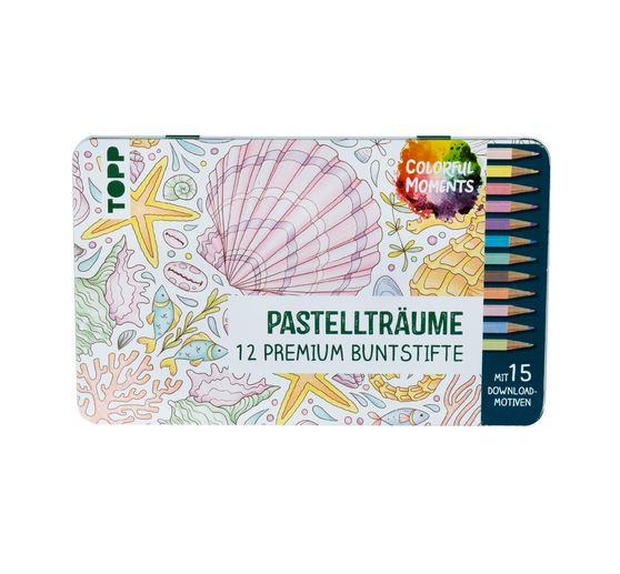 Colorful Moments design box with crayons - Pastel dreams