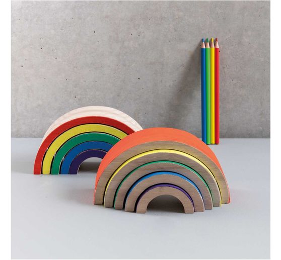 Wooden rainbow, 5 pieces, pine wood