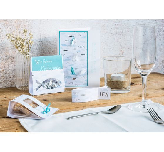 Design cardboard "Hotfoil", Pisces, White