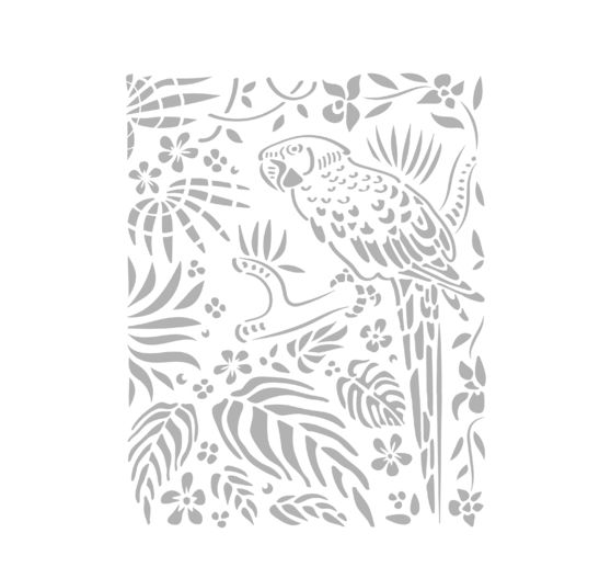 Stencil "Amazonia Parrot", 20 x 25 cm