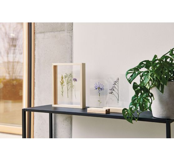 Rico Design wooden stand with double acrylic disc, 10 x 15 cm