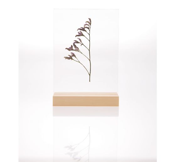 Rico Design wooden stand with double acrylic disc, 10 x 15 cm