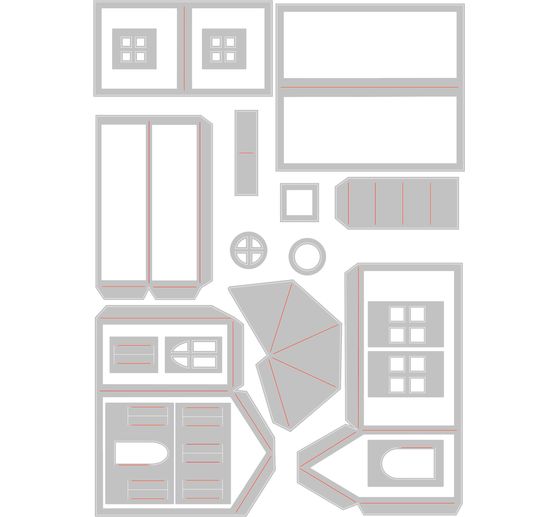 Sizzix Thinlits punching template "Paper Village #2 by Tim Holtz"