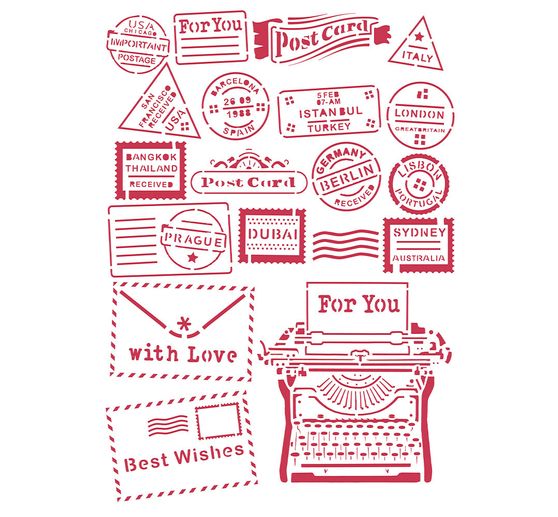 Stencil "Postcard for you"