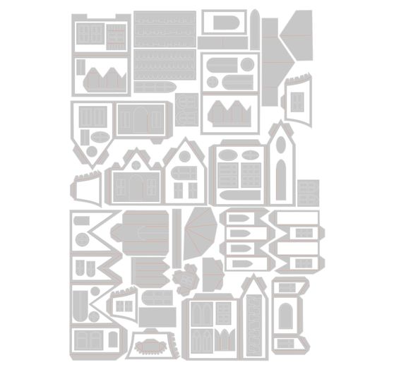 Set di fustelle Sizzix Thinlits "Village Collection by Tim Holtz".