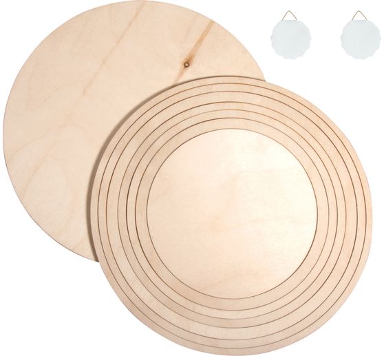 Wooden plates/rings set
