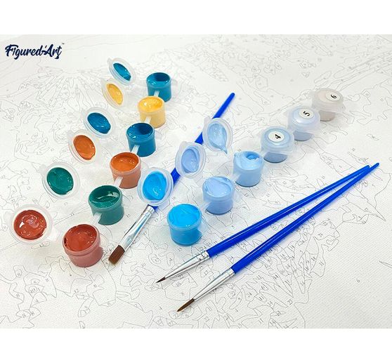 Painting by numbers "Monkey with headphones"