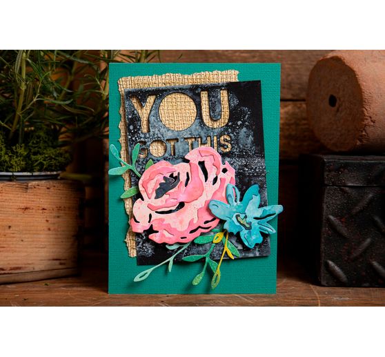 Sizzix Thinlits Die Cutting Template "Brushstroke Flowers # 4 by Tim Holtz"