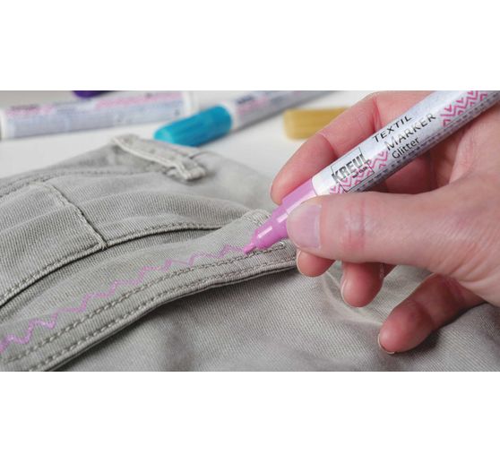 KREUL Textile marker medium "Glitter"