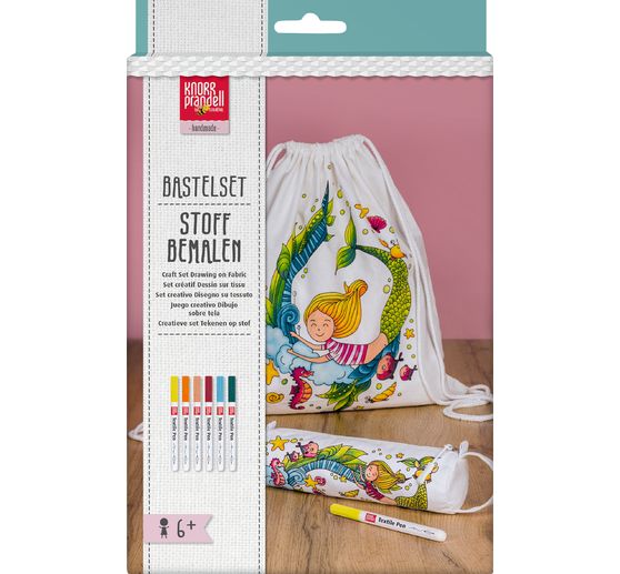 Kit per lavoretti con la borsa sportiva e l'astuccio per le matite "Mermaid"