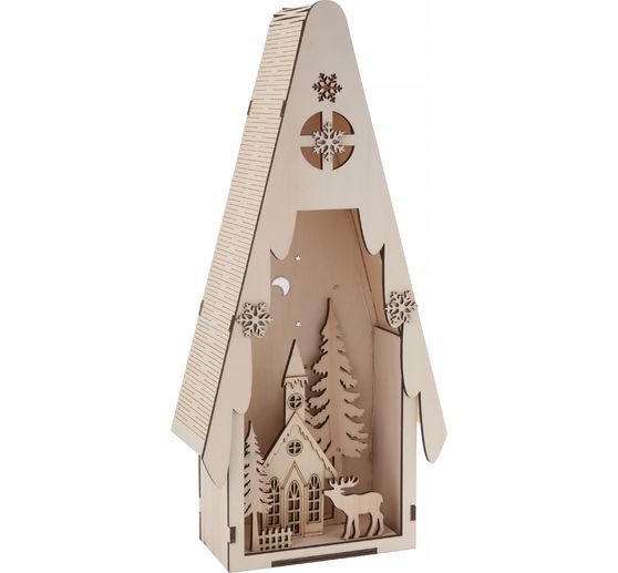 VBS Abete con scena invernale, incl. LED