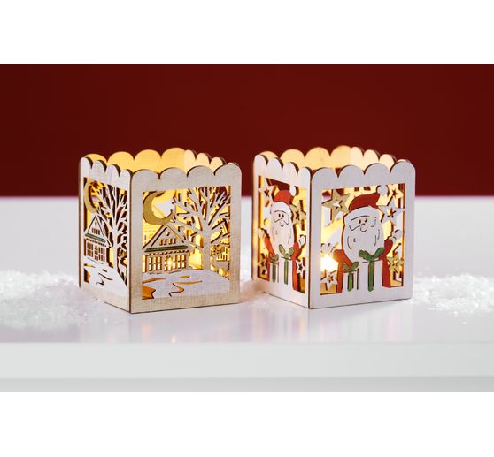 VBS Wooden tealight holders "Christmas magic"