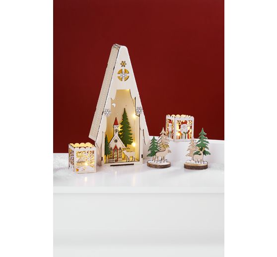 VBS Wooden tealight holders "Christmas magic"