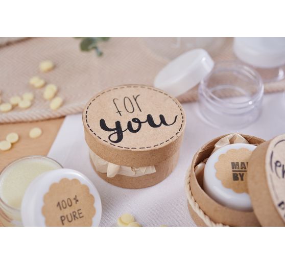 VBS Plastic jars with screw cap "Flat", 12 pieces