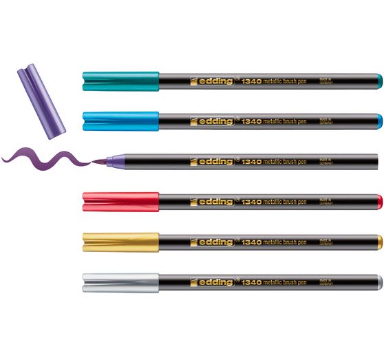 pennello a pennarello "Metallic" edding 1340, set di 6 pezzi