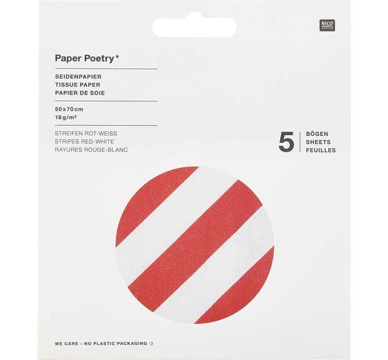 Silk paper "Stripes Red/White" 