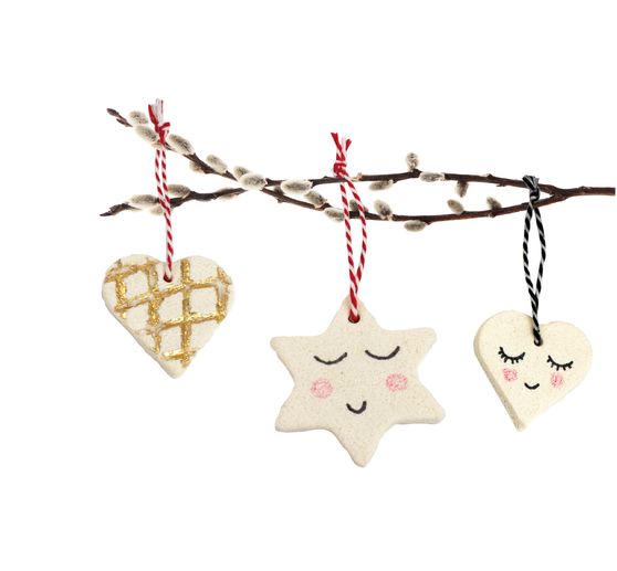 Creative set "Salt dough pendant heart & star"