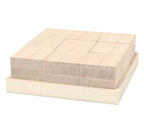 Wooden cubes, 9 pieces