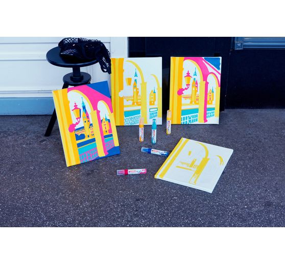 edding 5000 Acrylic "Acrylic marker - Neon", wide, set of 5