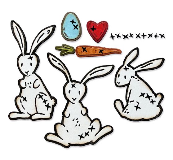 Sizzix Thinlits, fustella "Bunny Stitch di Tim Holtz".