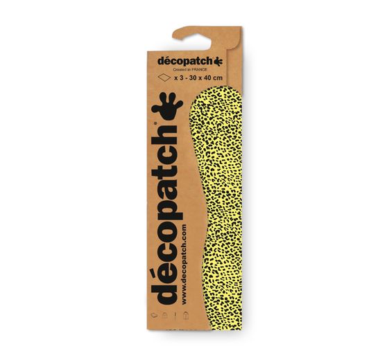 Carta decopatch fluorescente "Yellow Leoprint