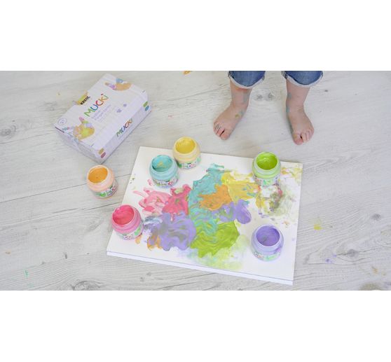 MUCKI Pastelle finger paint, set of 6