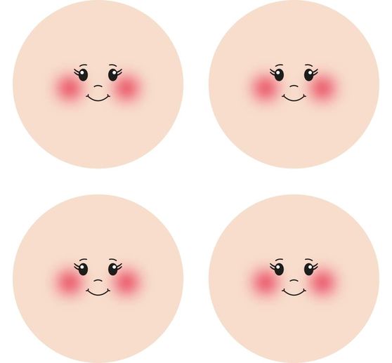 Faces stockinette fabric "Stefy", Ø 4 cm