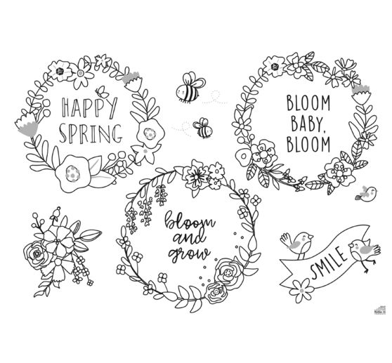 Window decoration templates "Bloom & Grow"