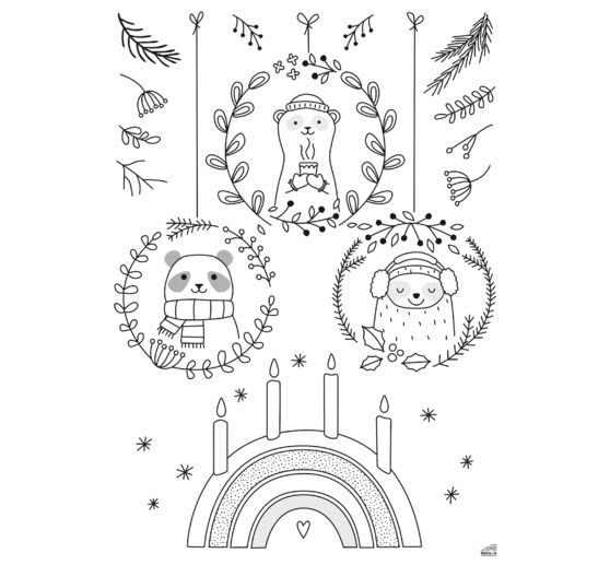 Window decoration templates "Cosy Winter"