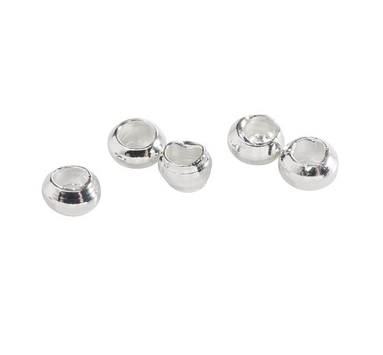 Crimp beads , silver, 2 mm