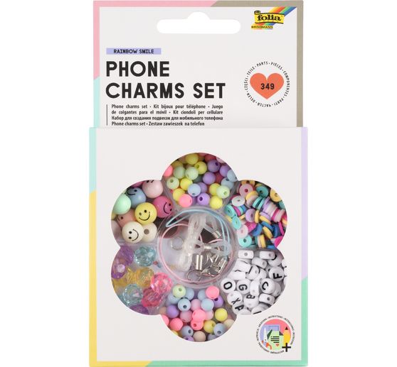 Phone Charms Set "Rainbow Smile"